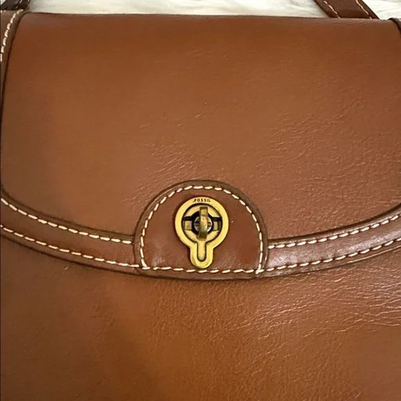 FOSSIL Brown Leather Crossbody Bag Ainsley Flap - Picture 3 of 15